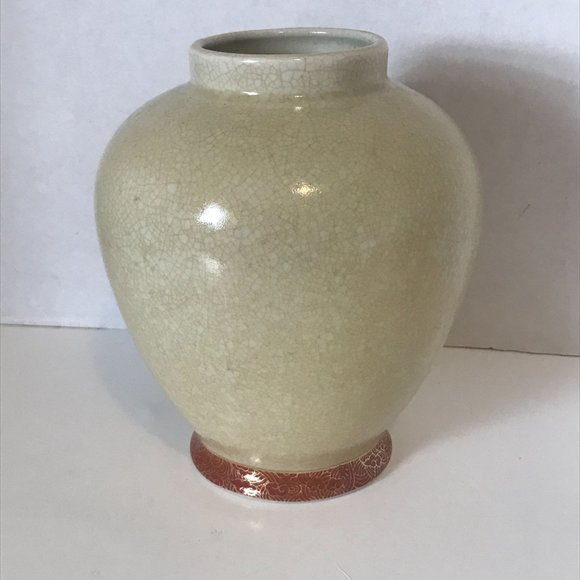 Vintage Japanese Vase Planter Peacock Birds and Cherry Blossom Trees Excellent C - Picture 6 of 16